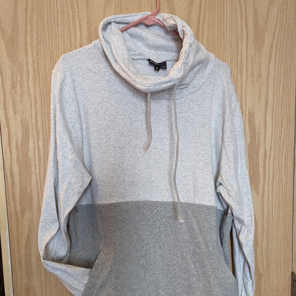 🤱🏼 Nursing Queen Two-Tone Light Gray & Heather Gray Cowl Neck Pullover XL